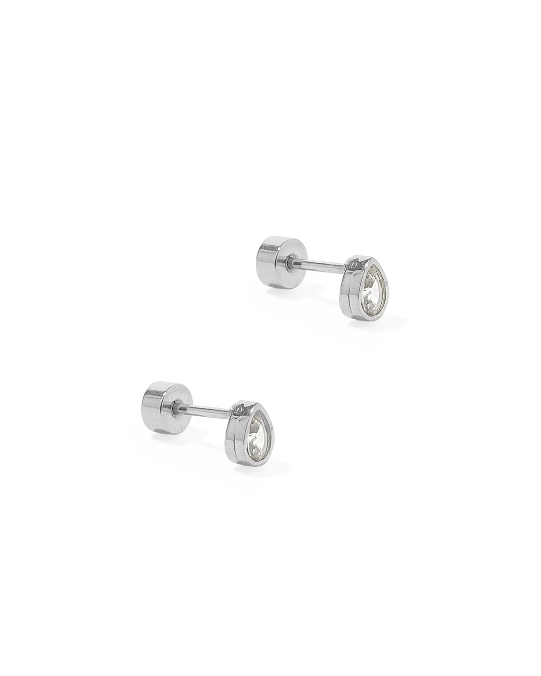 Paloma Pear Silver Stud Earrings | Linny & Co