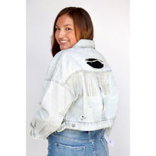 Load image into Gallery viewer, City Girl Rhinestone Denim Jacket - ONE LEFT
