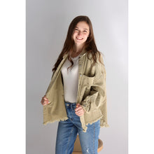 Load image into Gallery viewer, Moss Distressed Spring Jacket
