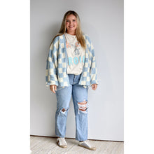 Load image into Gallery viewer, Check Cardigan | Light Blue | One Left
