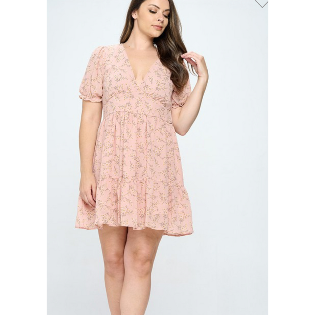 Pink Blossom Dress - Curvy