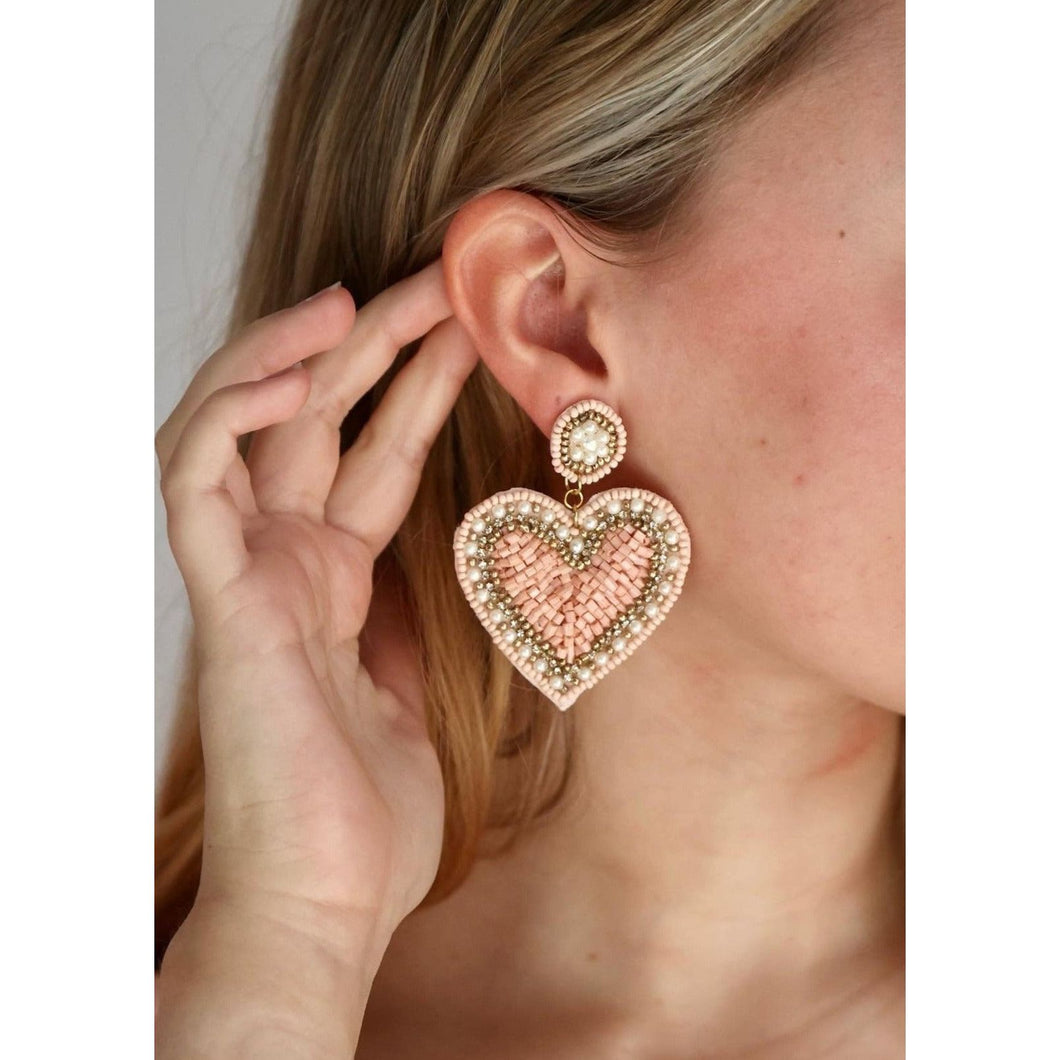 Pink Hearts Earrings